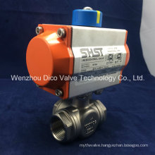 OEM Stainless Steel Pneumatic 3-Way Ball Valve with Actuator